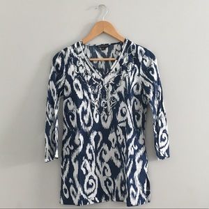 Brooks Brothers Navy and White Tunic